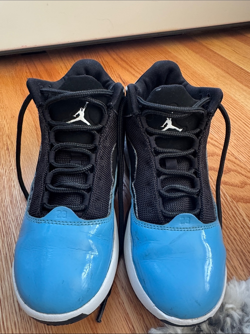 Nike Kids Black and Blue Jordan Basketball Sneakers